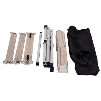 Quest Elite Lomond Slatted Table Light Wood 90 X 70Cm – Product Image