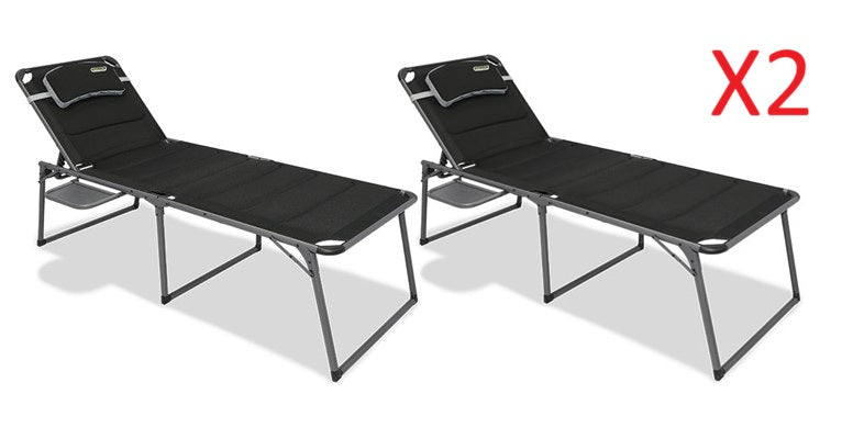 Pair of Vienna Pro Lounge bed with side table (pack of 2 beds)