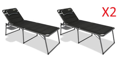 Pair of Vienna Pro Lounge bed with side table (pack of 2 beds)