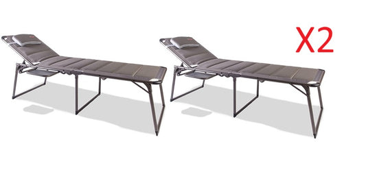 Pair of Naples Pro Lounge bed with side table (pack of 2 beds)