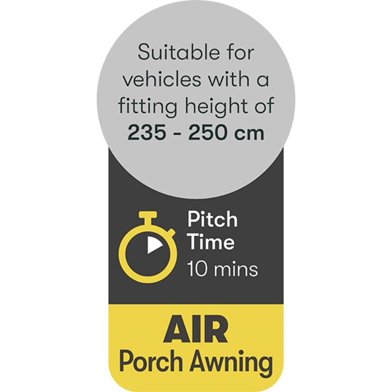 Falcon Pro 220 Air Porch Awning Grey – Product Image