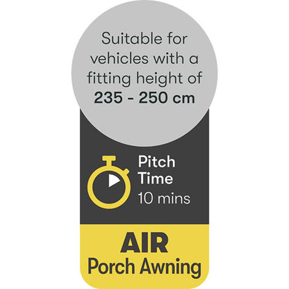 Falcon Pro 220 Air Porch Awning Grey – Product Image