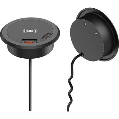 15W wireless charger with dual USB ports (12V / 24V)