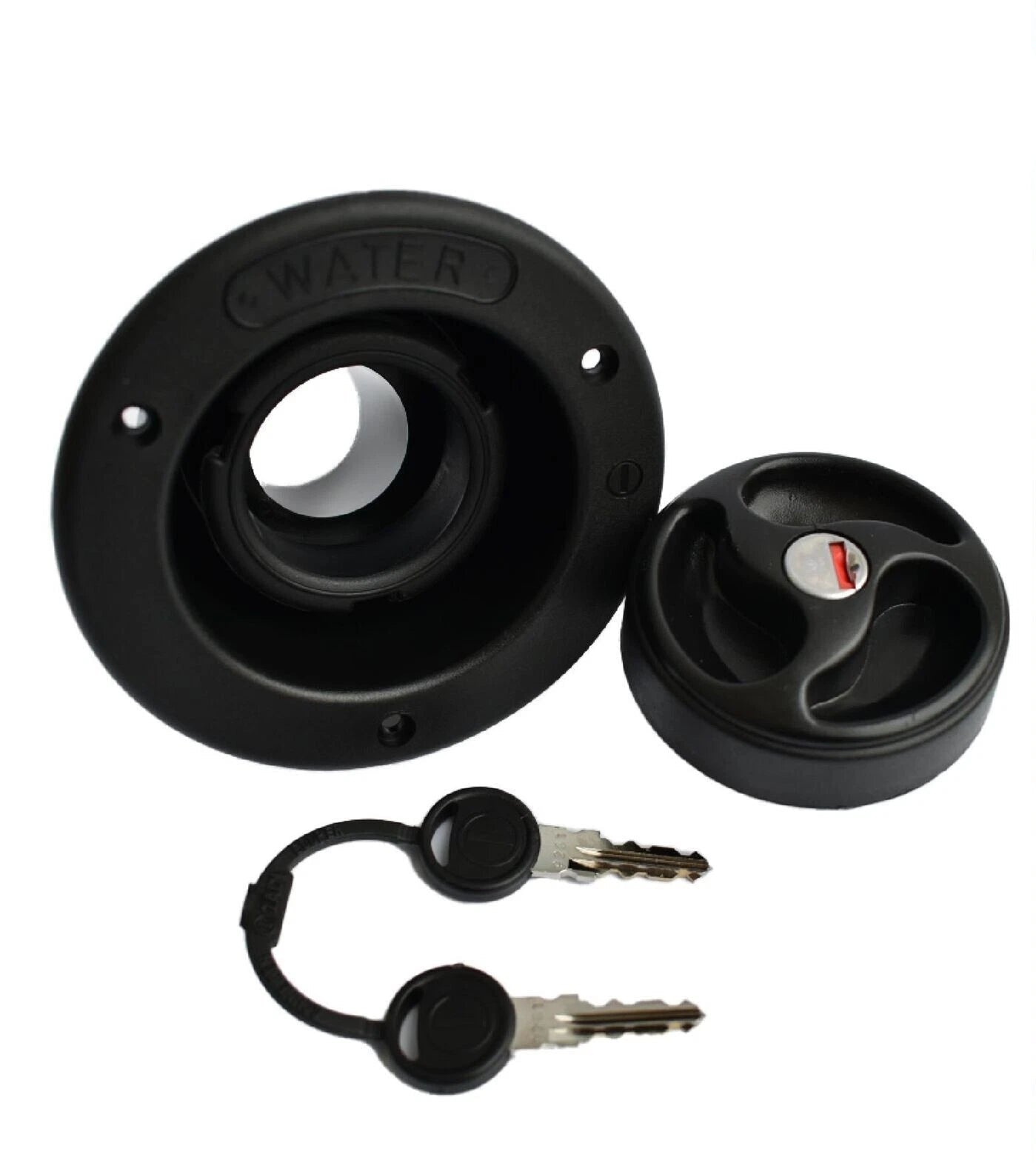 Zadi fresh water tank filler 40mm with locking cap + 2 keys (Black)