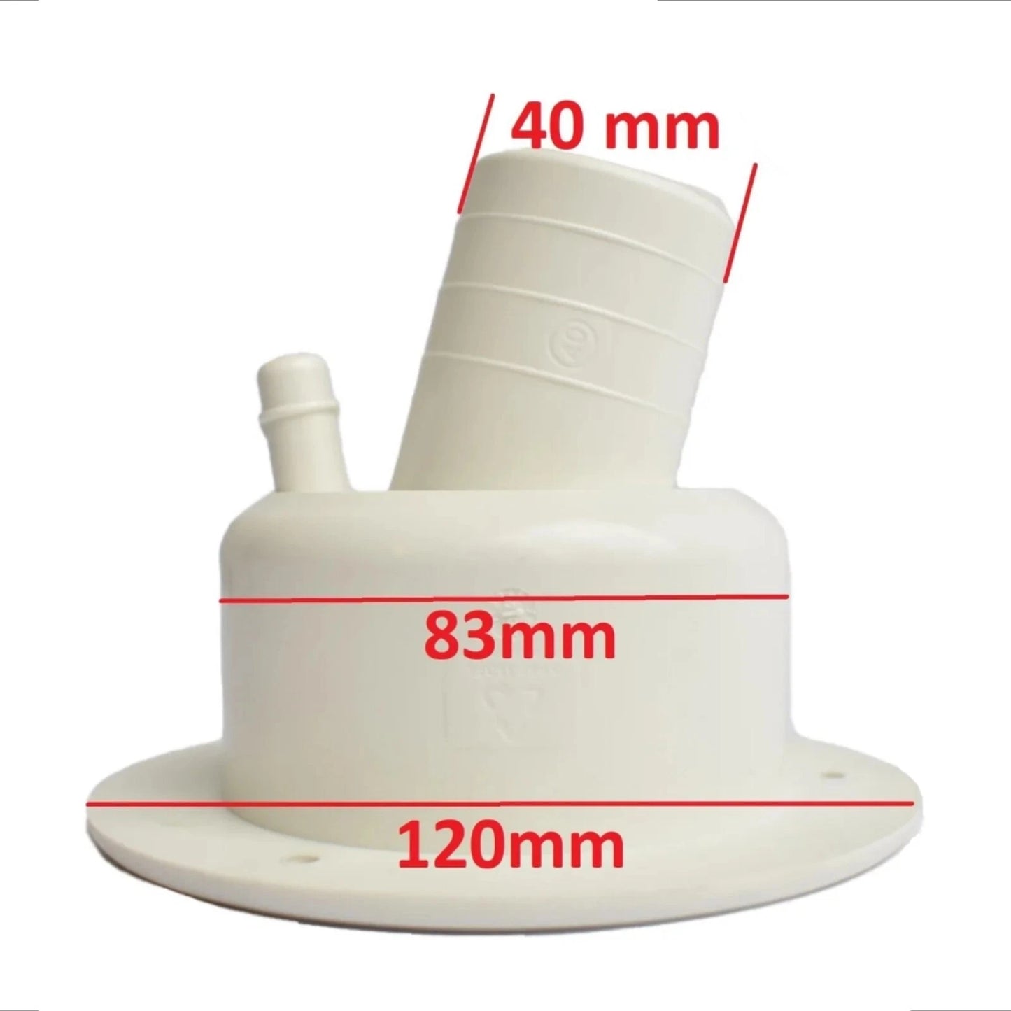 Zadi fresh water tank filler 40mm with locking cap + 2 keys (White)