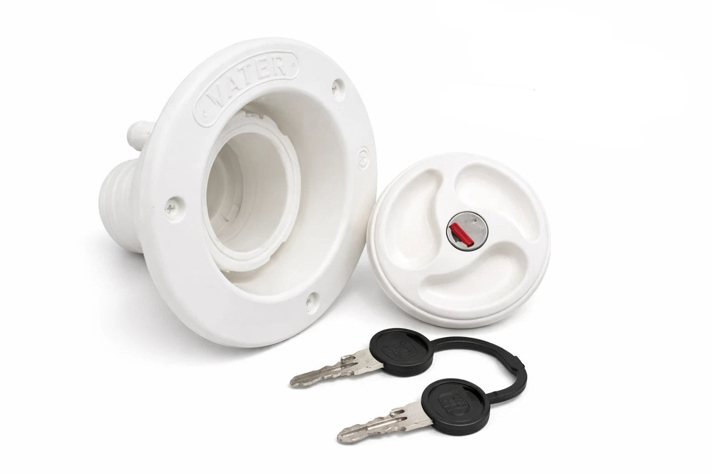 Zadi fresh water tank filler 40mm with locking cap + 2 keys (White)
