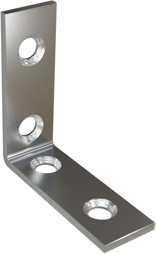 Zinc plated steel corner brackets 40 x 40mm (pack of 10) – Product Image