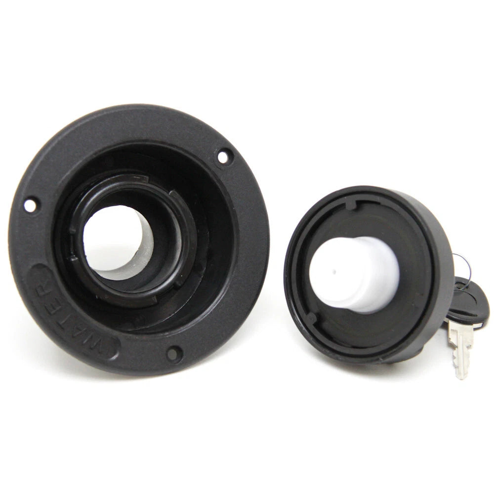 Zadi fresh water tank filler 40mm with locking cap + 2 keys (Black)